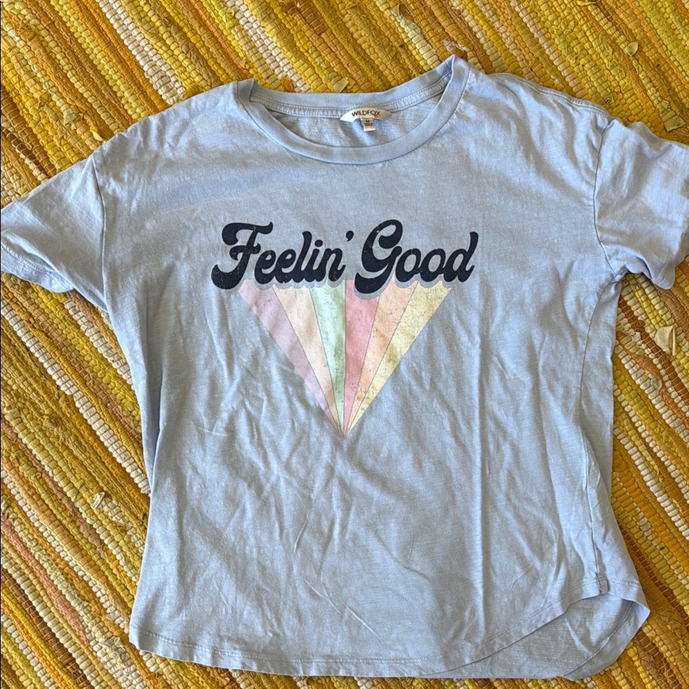 Wildfox Blue Short Sleeve Tee Graphic Design